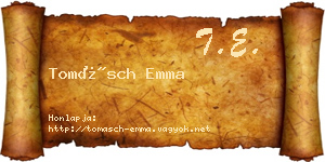 Tomásch Emma névjegykártya